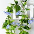 thumbnail image 4 of 1 paquete de flores artificiales azules decoración de gloria de la mañana hojas de flores artificiales cifradas vid 2 tela de seda + plástico aproximadamente 18 flores ANGGREK  Otros, 4 of 8
