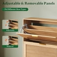thumbnail image 3 of FANRAL Shoe Cabinet,Wood Shoe Rack with 2 Flip Drawers,Adjustable Shelves Narrow Shoe Storage Shoe Organizer for Entryway,Natural Oak, 3 of 7