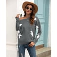 thumbnail image 1 of Chandail Tricoté pour Femmes Motif Éclair d'Hiver Col Rond Manches Longues chandail Ample Décontracté, 1 of 6