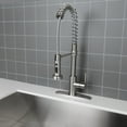 thumbnail image 6 of Logmey Kitchen Faucet with Pull Down Sprayer, Brushed Nickel Commercial Spring Kitchen Sink Faucet Single Handle Pull Out Sink Faucets with Deck Plate Suit to 1 or 3 Holes, 6 of 6