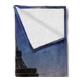 thumbnail image 2 of Eiffel Tower Soft Flannel Fleece Blanket, Full Moon Night Sky Dusk Digital Style Minimal French Flag Eiffel Tower Digital, Cozy Plush for Indoor and Outdoor Use, 50" x 60", Navy Red, by Ambesonne, 2 of 5