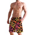 thumbnail image 2 of Dailycode Men's Quick Dry Swim Trunks Beach Shorts Casual Summer Board Shorts with Pockets, Colorful Leopard Print, 2 of 8