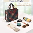 thumbnail image 5 of FORMRS Womens Corduroy Tote Bag Crossbody Shoulder Handbag with Pocket, Red Tartan Pattern, 5 of 7