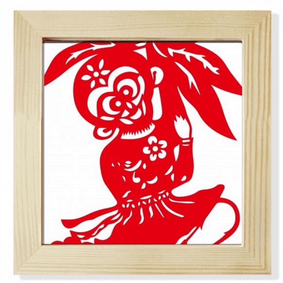 China Monkey Traditional Window Flowers Square Picture Frame Wall Tabletop Display