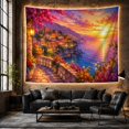 thumbnail image 6 of Mountain Lake Vertical with Picturesque Village Sunset, Mystical Fantasy for Space Lovers, Wall Decor, Valentine'S Day Gift, Tapestry Wall Hanging for Dorm and Living Room, 6 of 7