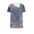thumbnail image 4 of Birdeem Women Printed Spring/Summer Short Sleeved Shirt Printed Button Casual T-Shirt Top, 4 of 12