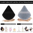 thumbnail image 3 of 12 Pieces Triangle Powder Puff Face Cosmetic Makeup Puff for Loose Powder Soft Body Washable Reusable Foundation Sponge Mineral Powder Wet Dry Makeup Tool(Black, Gray,Small), 3 of 5