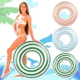 thumbnail image 2 of Vintage Striped Inflatable Swimming Ring, Thickened Plastic Life Buoy Float for Beach and Pool Lounging, Classic Design, 2 of 3