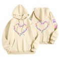 thumbnail image 6 of Staron Women's Hoodie Hooded Long Sleeve Graphic Hearts Casual Crewneck Sweatshirt Loose Cute Pullover Hoodies Tops Beige M, 6 of 6
