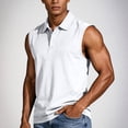 thumbnail image 4 of Men's Tank Tops 3-Button Up Collared Shirt Sleeveless Casual Workout Tees Summer Tanks with Chest Pocket, 4 of 7