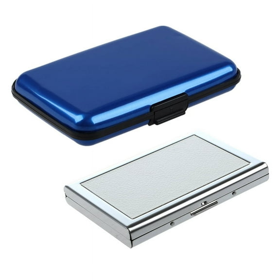 1 Pcs Waterproof Id Credit Card Wallet (Random Color) & 1 Pcs Stainless Steel Business ID Credit Card Wallet Holder