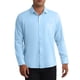 thumbnail image 1 of CAMISAS DE TRAJE PARA HOMBRES INSPIRE CHIC, SÓLIDAS, DE MANGA LARGA, AJUSTE REGULAR, FORMAL, DE NEGOCIOS, CON BOTONES, TALLA XL, AZUL, 1 of 5