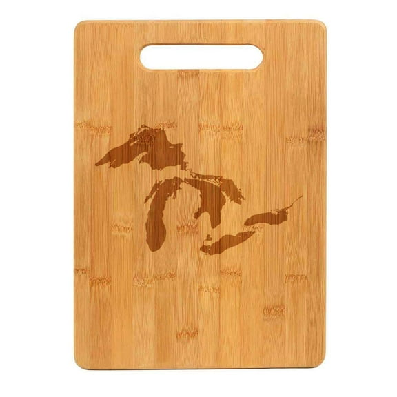 Bamboo Wood Cutting Board Great Lakes Michigan