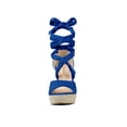 thumbnail image 6 of BLISSFUL STEP Women's Shoes Lace Up Espadrilles Platform Wedge Sandals Deep Blue 9, 6 of 8