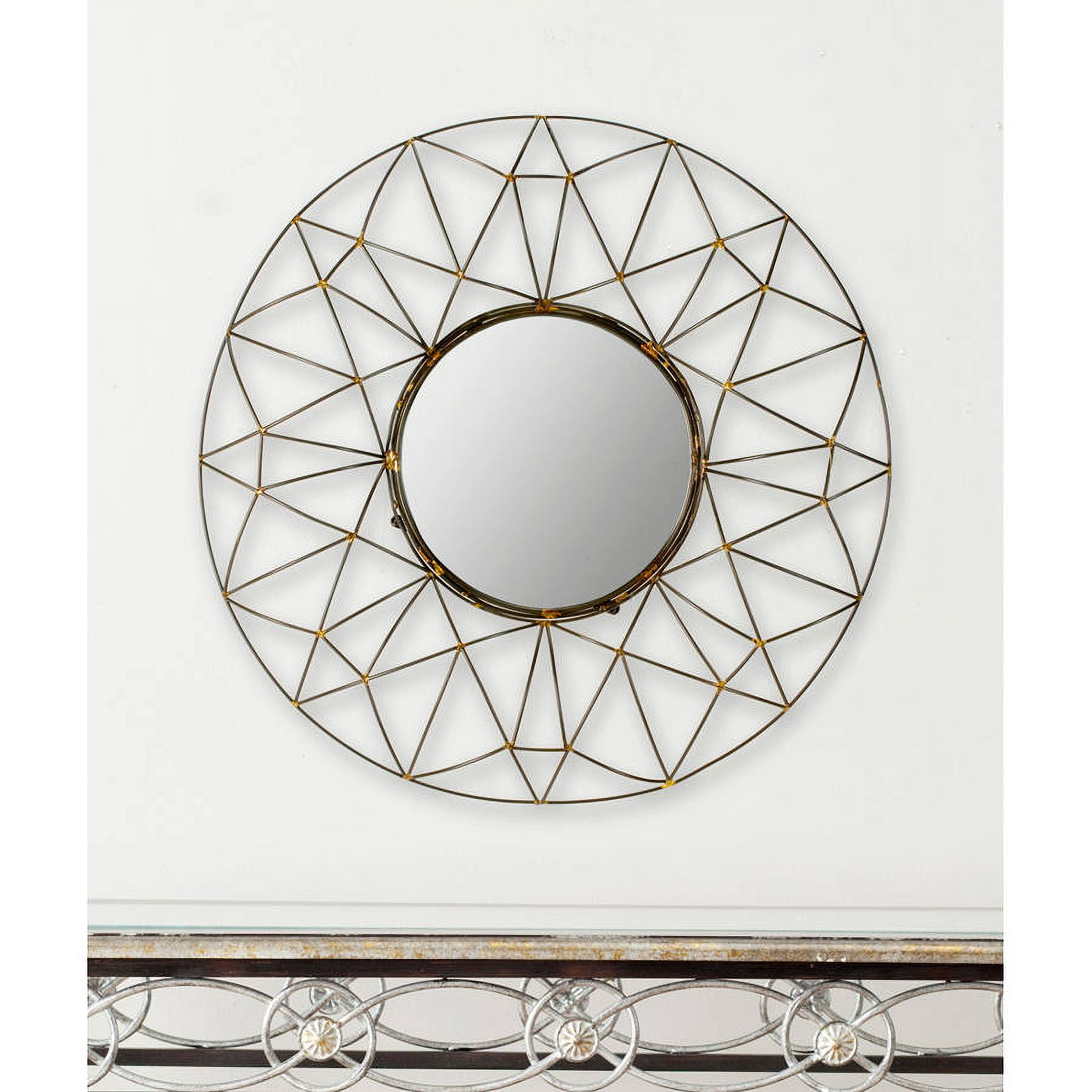 SAFAVIEH 11.5" Round Gossamer Mirror, Natural