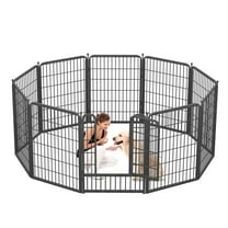 Jhsomdr Dog Playpen Dog Fence Outdoor for Yard 10 Panels 40" Height Puppy Playpen Dog Exercise Pen Indoor Pet Fence with Doors for Large/Medium/Small Dogs