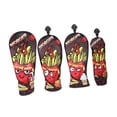 thumbnail image 2 of 4 fundas para cabezas de palos de golf, fundas de madera para cabezas de golf, fáciles de usar, para hombres y mujeres, divertidas fundas protectoras Negro, 2 of 8