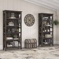 thumbnail image 2 of Bush Furniture Key West Tall 5 Shelf Bookcase, Set of 2, Dark Gray Hickory, 2 of 8