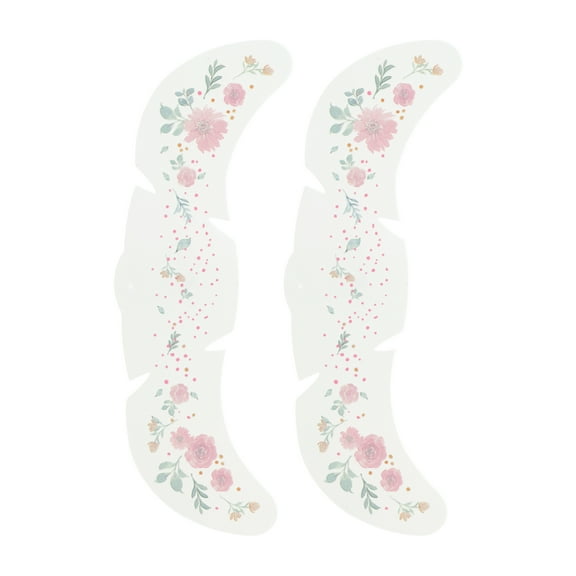 Unique Bargains 2 Pcs Waterproof Freckles Stickers Flower Face Tattoo for Costume Parties Pink Green Water Film Paper PET Film