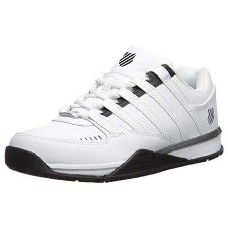 K-Swiss Men's Baxter Sneaker, White/Black/Silver, 9 M US