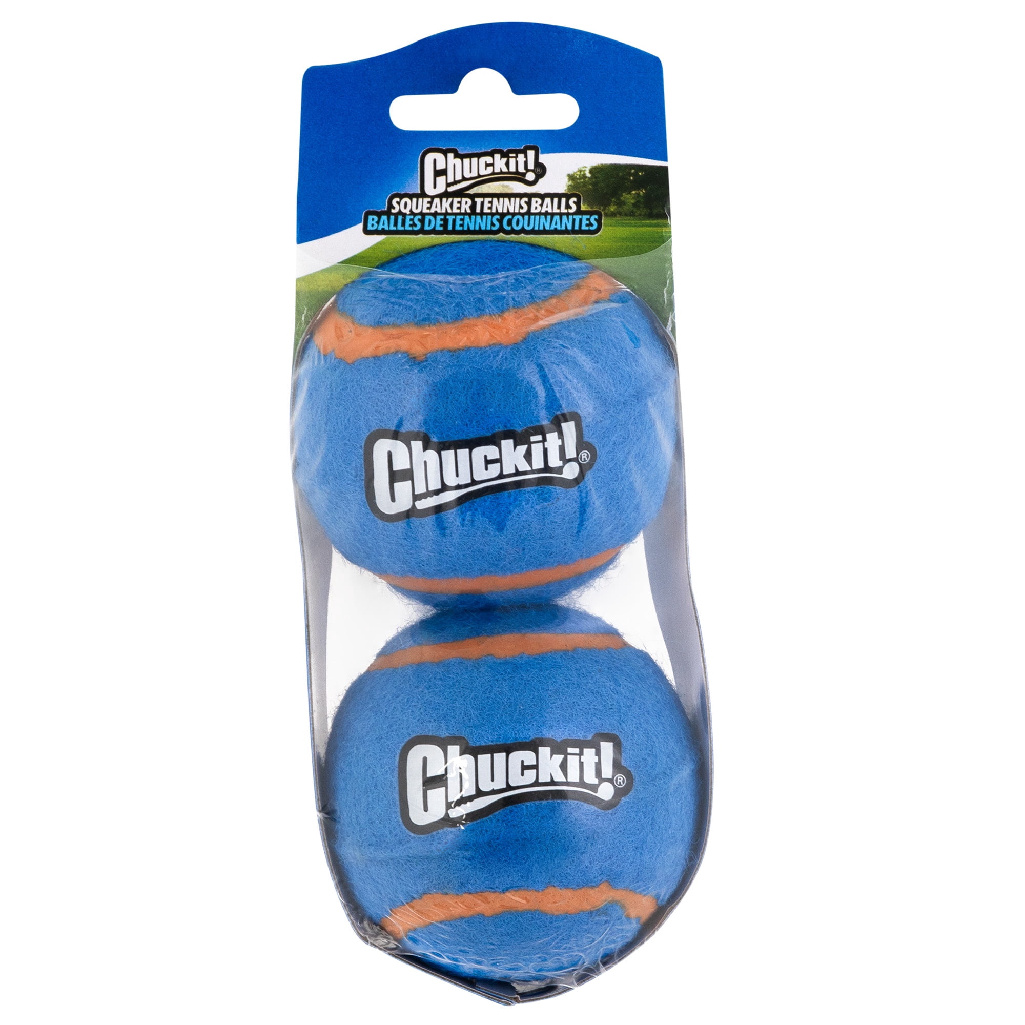 Chuckit! Squeaker Dog Tennis Balls Fetch Toy for Dogs, Small 2" for Pets up to 20 lbs, Blue, Pack of 2