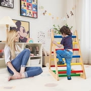 Costway Climbing Triangle Ladder, Wooden Triangle Climber, Educational Triangle Climber