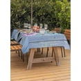 thumbnail image 3 of Outdoor Tablecloth with Umbrella Hole for Patio/Picnic/Party/Camping, Blue Rustic Farmhouse Waterproof Table Cloth Rectangle Table Cover Washable, Country Turquoise Floral Daisy (52"x 70"), 3 of 9