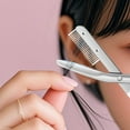 thumbnail image 6 of Eyebrow Trimmers, Eyebrow Scissors, Precision Stainless Steel Eyebrow Cutter with Comb, Curved Blade Hair Removal Makeup Tool for Women and Men, Ergonomic Handle, Portable and Lightweight, 6 of 9