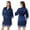 Blue, variant on qolati Silk Robes for Women Short Lace Trim Satin Brides Robe 3/4 Sleeve Nightgown Comfy Sleepwear with Pockets