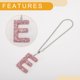 thumbnail image 5 of Ofertas Únicas 1 Pc Accesorios de Colgante para Espejo Retrovisor de Coche con Cristales de Imitación de Metal, Adorno Colgante para Coche Letra E Rosa, 5 of 6