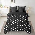 thumbnail image 2 of Manfei Kawaii Dot Pattern 7-Piece Bedding Comforter Set,French Wave Point King Bedding Sets,Kids White Black Bed Sheets,Super Cozy Room Decor Reversible, 2 of 8