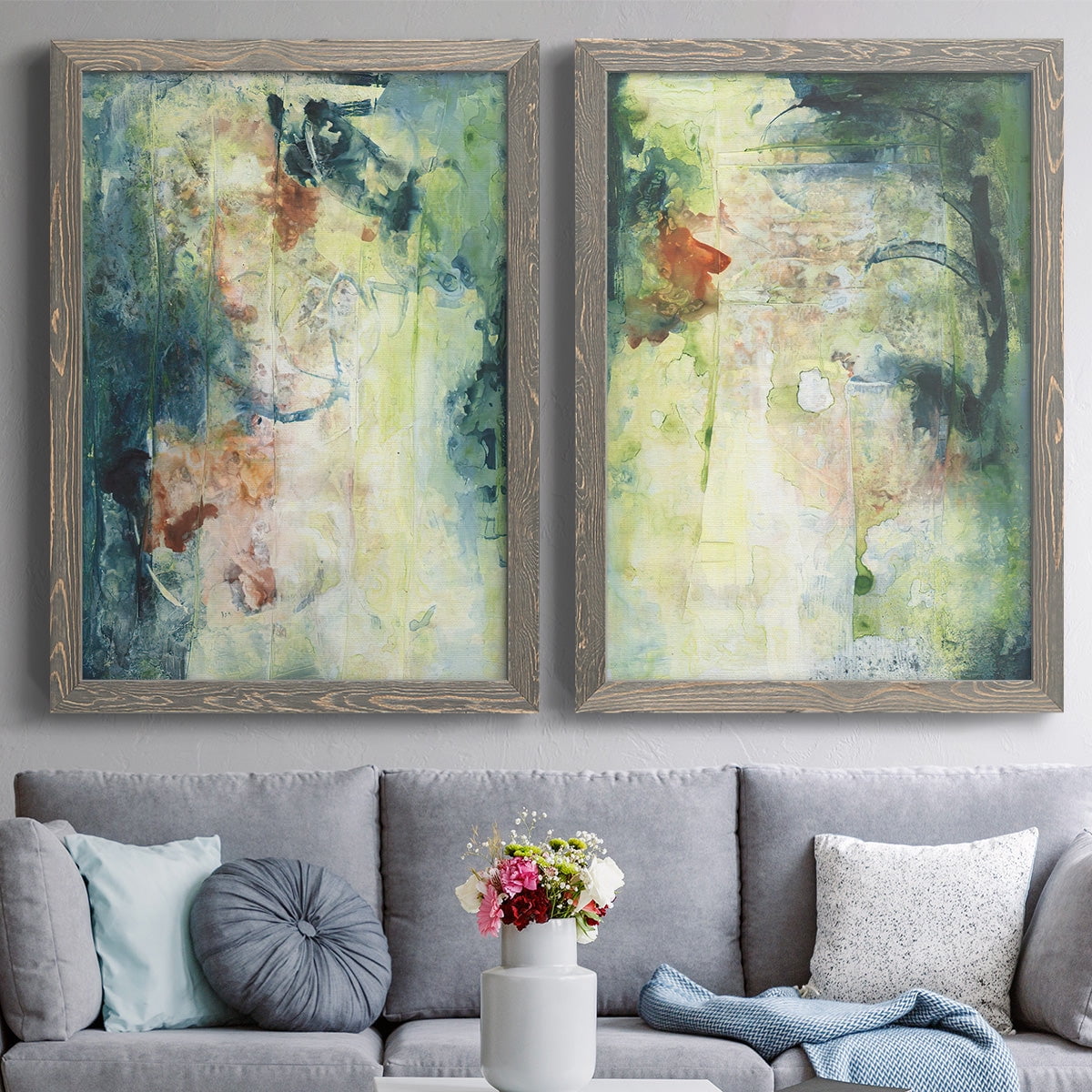 Nature's Elements I - Premium Framed Canvas 2 Piece Set - Ready to Hang