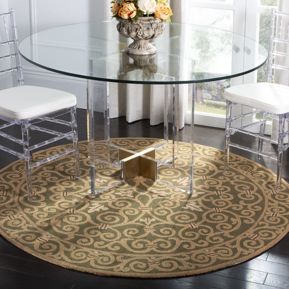 Safavieh Chelsea Aragon Oriental Wool Area Rug, Light Green, 3' x 3' Round