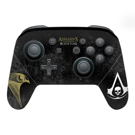 Head Case Designs Officially Licensed Assassin's Creed Black Flag Logos Grunge Vinyl Sticker Skin Decal Cover Compatible with Nintendo Switch Pro Controller