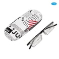 thumbnail image 2 of Anteojos de lectura unisex de color negro plateado con lentes transparentes de +1,50, diseño liviano y antiluz azul para personas mayores, 2 of 8