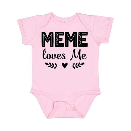 

Inktastic Meme Loves Me Baby Clothes Gift Baby Girl Bodysuit