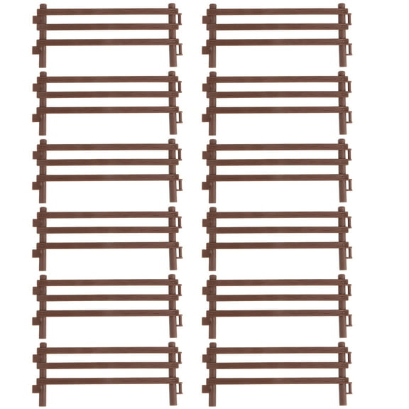 HERFIER Mini Plastic Farm Fence Toy: 12pcs Horse Corral Set