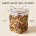 thumbnail image 4 of 4 Pack Large Food Storage Containers 5.2L / 175oz, BPA Free Plastic Airtight Canisters for Flour, Sugar, Baking Supplies, Rice with Lids,Come with free Labels And Marker, 4 of 11