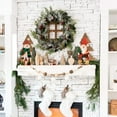 thumbnail image 2 of Christmas Rustic Wood Standing Snowman & Santa Claus Figurines Christmas Tabletop Mantle Centerpiece Decoration, 2 of 5