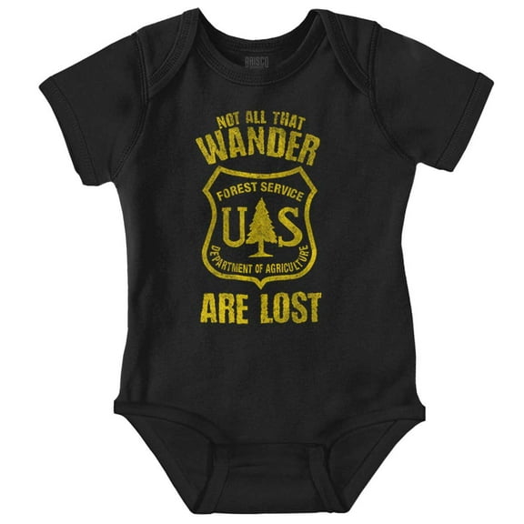 Not All Who Wander National Forest Romper Boys or Girls Infant Baby Brisco Brands 12M