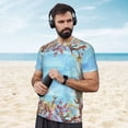 thumbnail image 4 of Wukai Sea and Fish Print Men's Short-Sleeved Mesh T-Shirt,Quick-Dry Short Sleeve Workout T-Shirt-4X-Large, 4 of 8
