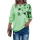 thumbnail image 3 of Camiseta de manga larga para mujer con cuello redondo y sudadera casual 2023 Otoño Invierno Sudaderas con estampado floral, 3 of 5