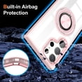 thumbnail image 4 of For Samsung Galaxy S26 Ultra 5G Transparent Case (Compatible With MagSafe)  With 360° Rotation Invisible Magnetic O-Ring Stand Military-Grade Shockproof Phone Case,Pink,For Galaxy S26 Ultra 5G, 4 of 7