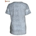 thumbnail image 4 of Spencer Women's Tie Dye Print Short Sleeve T-Shirt Round Neck Summer Casual Loose Blouses Tunic Tops Plus Size "Grey, M", 4 of 6