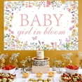 thumbnail image 3 of Baby in Bloom Baby Shower Decorations Wildflower Baby in Bloom Backdrop 4.92 * 3.28ft Butterfly Pink Wildflower Girl Baby Shower Party Decorations Floral Photography Background for Flower Baby Shower, 3 of 6