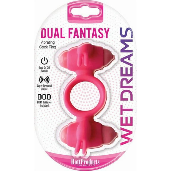 Wet Dreams Dual Fantasy Cock Ring- Pink