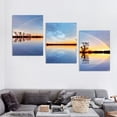 thumbnail image 4 of SHANXI Artwork Modern Framed Canvas Paintings Tree sun lake sunrise Wall Art Prints Picture for Wall Decoration Home Office Living Room Gift 12"x16"x3pcs, 4 of 6