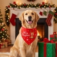thumbnail image 5 of Sruoe Pet Holiday Triangle Bandana, Red Reindeer Snowflake Merry Christmas Print Tie‑On Dog Scarf, Holiday Bib for Dogs & Cats, Christmas Pet Accessory, 5 of 6