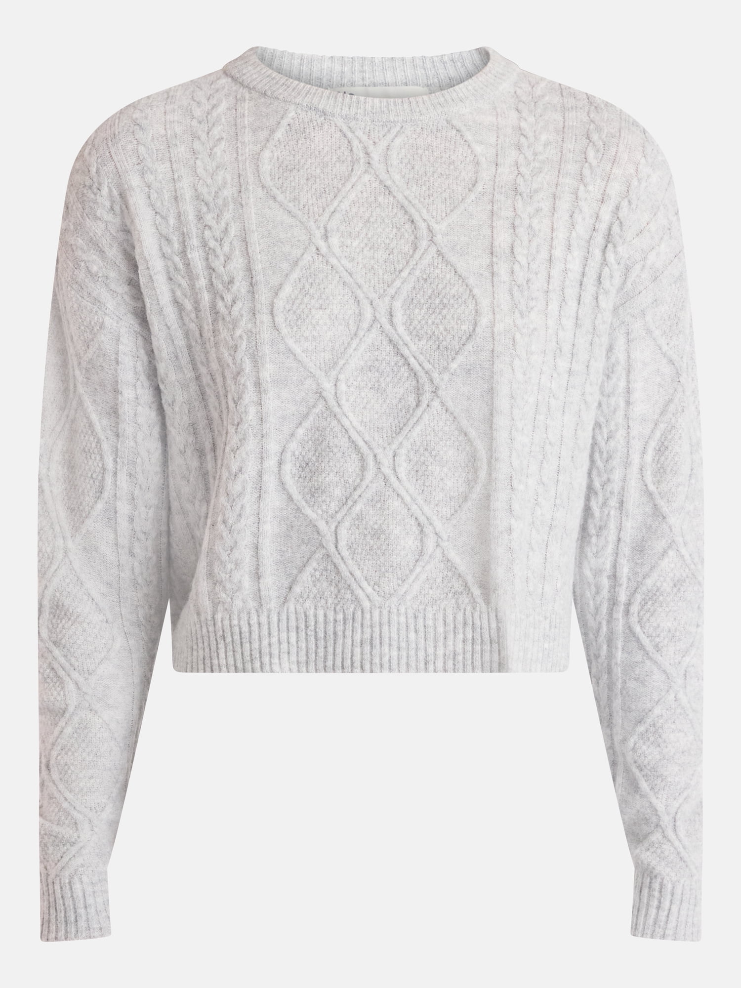 No Boundaries Cable Knit Pullover Sweater, Lightweight, Women’s