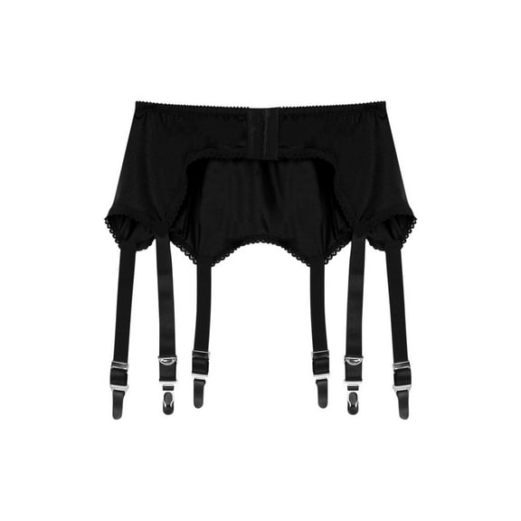 Inevnen Women Garter Belt High Waist Suspender Belt, Night Club Elastic 6 Straps Clip Garters